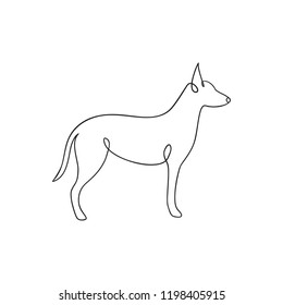 Abstract dog. Continuous line drawing