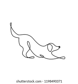 Abstract Dog. Continuous Line Drawing