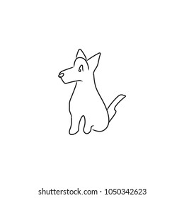dog drawing simple outline abstract vector doodle background shutterstock line puppy