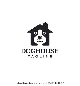 Abstract dog house logo icon vector template on white background