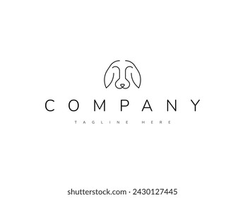abstract dog line logo design