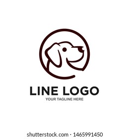 Abstract Dog Logo Design Creative Line Vector