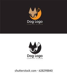 Abstract Dog Logo Design Elements And Fox Icon