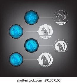 Abstract Dog Logo Design Template, Pet icon symbol design, Logo template