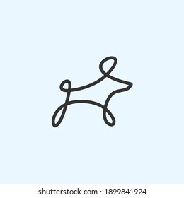 abstract dog logo. husky dog icon