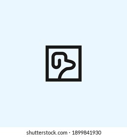 abstract dog logo. husky dog icon
