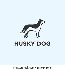 abstract dog logo. husky dog icon