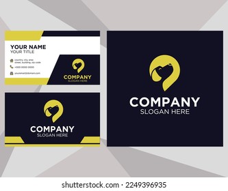 Abstract dog logo suitable for company with business card template