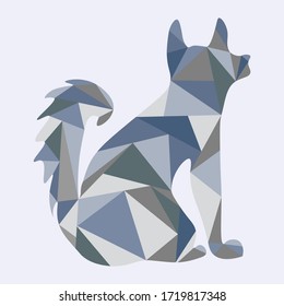 abstract dog mosaic color isolated