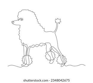 abstract Dog Poodle Continuous One Line Drawing