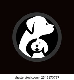 Abstractas perro y cachorro Yin Yang símbolo - Ilustración vectorial