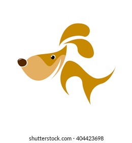 Abstract dog running and jumping