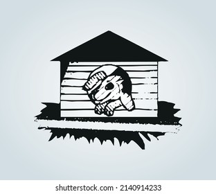 Abstract dog with shading techniques for illustration