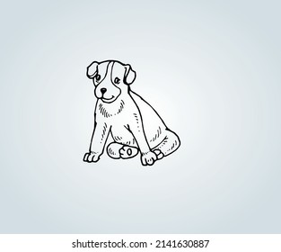 Abstract dog with shading techniques for illustration
