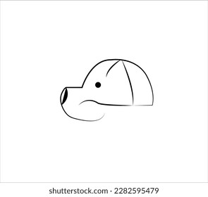 abstract dog shaped hat logo