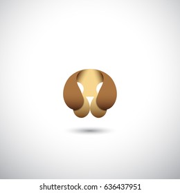 Abstract dog symbol - vector illustration