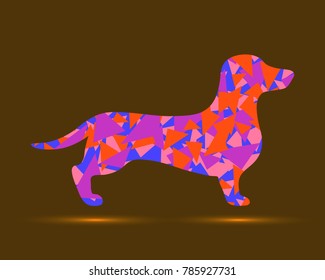 Abstract dog. Vector dog. Dog with triangles.