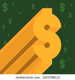abstract dollar icon with a green thematic background
