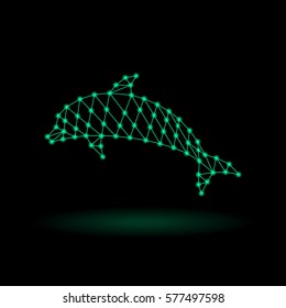 Abstract dolphin. Abstract background. Vector illustration.