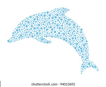Abstract dolphin in blue design