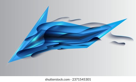 Abstract Dolphin for Car sticker stripes. Diving blue dolphin with layers effects