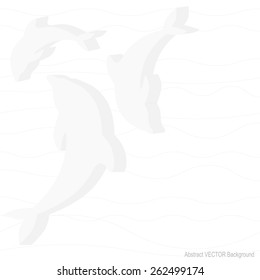 Abstract dolphin geometric shape. Minimal style and low poly.