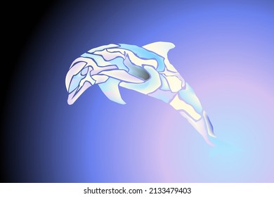 abstract dolphin with gradient wallpaper