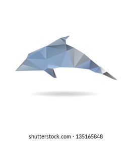 Abstract dolphin isolated on a white background