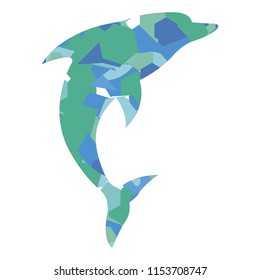abstract dolphin jump