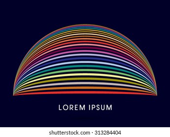 Abstract Dome, designed using colorful line graphic vector.