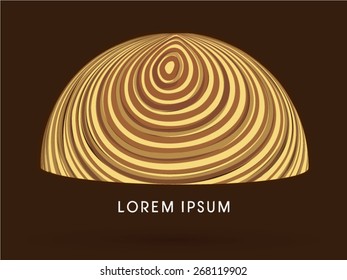 Abstract, Dome Wood, circle shape, sign ,logo, symbol, icon, graphic, vector.