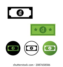 Abstract Dong Banknote Icon Illustration