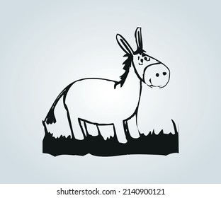 Abstract donkey with shading techniques for illustration