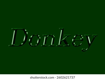 Abstract Donkey Text Effect Design Green Background