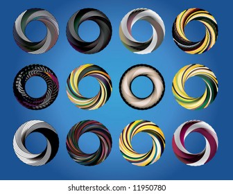 abstract donut style vector shapes