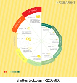 Abstract  donut vector infographics options with flow diagram, vector eps10 illustration