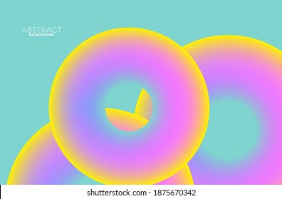 Abstract donuts mesh gradient modern technology background or wallpaper backdrop design, banner website, vector eps
