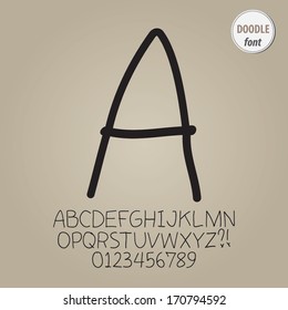 Abstract Doodle Alphabet and Digit Vector