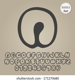 Abstract Doodle Alphabet and Digit Vector