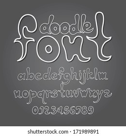 Abstract Doodle Alphabet and Digit Vector 