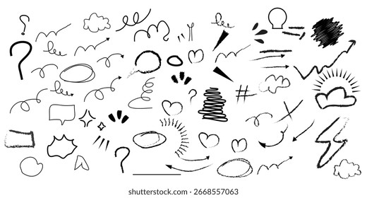Flechas y símbolos de Doodle Abstractas