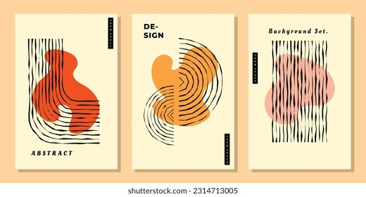 Resumen conjunto de espacio de copia de fondo de dibujos animados.  Diseño de fondo vectorial plano dibujado a mano minimalista. Plantilla de fondo vertical de forma decorativa. Adecuado para afiches, pancartas, folletos o folletos.