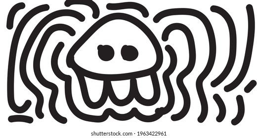 Abstract doodle art design vector