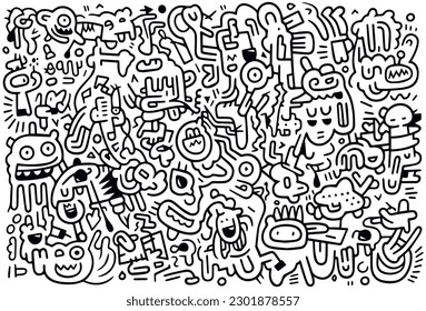 abstract doodle art pattern ,doodle wallpaper vector