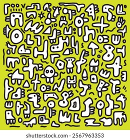 Abstract doodle art pattern ,doodle wallpaper vector for background and decorative