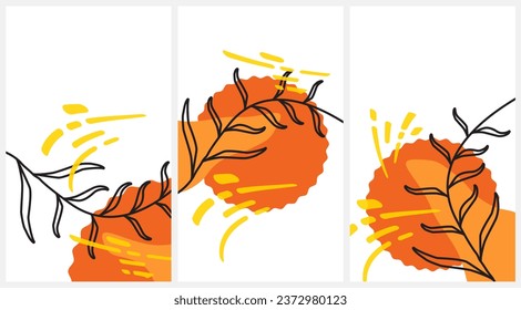 Abstract doodle art. Set of vector illustrations backgrounds. Applicable for any graphic works.