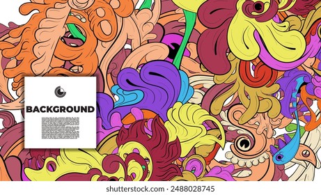 Abstract doodle art with various color. the design is suitable for poster, cover, cover book, background, flyer, print, decorative wall.