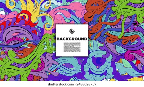 Abstract doodle art with various color. the design is suitable for poster, cover, cover book, background, flyer, print, decorative wall.