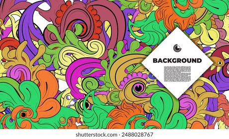 Abstract doodle art with various color. the design is suitable for poster, cover, cover book, background, flyer, print, decorative wall.