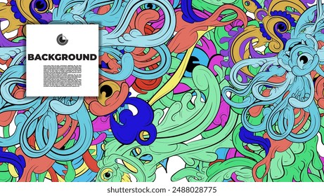 Abstract doodle art with various color. the design is suitable for poster, cover, cover book, background, flyer, print, decorative wall.